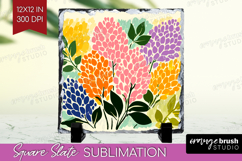 Lilac Modern Floral Slate PNG Sping Flower Square Slate Product Image 1