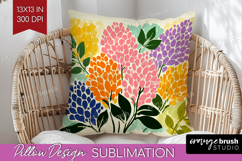 Lilac Modern Floral Pillow Sublimation Sping Flower Pillow Product Image 1