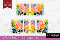 Lilac Modern Floral Mug Wrap Sping Flower Mug PNG Product Image 1