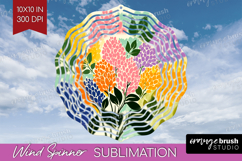 Lilac Modern Floral Wind Spinner Sublimation PNG Sping Product Image 1