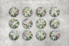 Lilac color circle images, Collage Sheet for Coasters Product Image 2