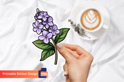 Lilac Flower Sticker, Floral Sticker, Botanical Sticker Product Image 1