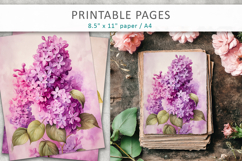 floral junk journal printables, lilac flowers Product Image 3