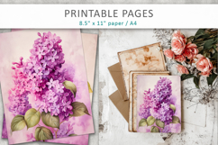 floral junk journal printables, lilac flowers Product Image 7