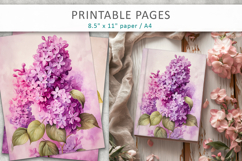 floral junk journal printables, lilac flowers Product Image 8