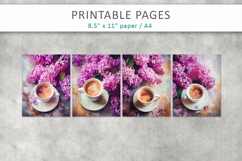 coffee and lilac flowers junk journal printables Product Image 2