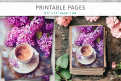 coffee and lilac flowers junk journal printables Product Image 3