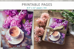coffee and lilac flowers junk journal printables Product Image 4