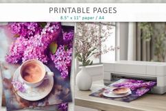 coffee and lilac flowers junk journal printables Product Image 5