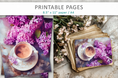coffee and lilac flowers junk journal printables Product Image 6
