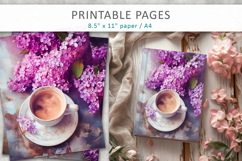 coffee and lilac flowers junk journal printables Product Image 8