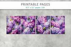 lilac flowers junk journal, floral scrapbook papers Product Image 2