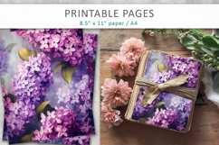 lilac flowers junk journal, floral scrapbook papers Product Image 4