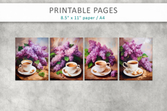 lilac flowers junk journal, coffee art Product Image 2