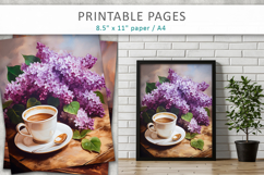 lilac flowers junk journal, coffee art Product Image 8