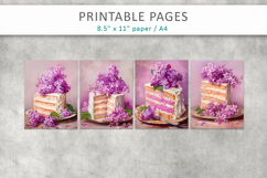 lilac flowers junk journal, cake illustration Product Image 2