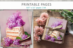 lilac flowers junk journal, cake illustration Product Image 4