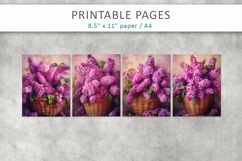 lilac flowers junk journal, paper craft printables Product Image 2