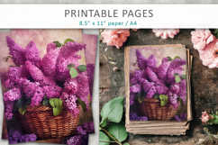 lilac flowers junk journal, paper craft printables Product Image 3