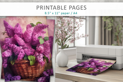 lilac flowers junk journal, paper craft printables Product Image 5