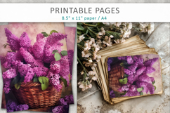 lilac flowers junk journal, paper craft printables Product Image 6