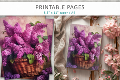 lilac flowers junk journal, paper craft printables Product Image 8