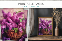 lilac flowers junk journal, paper craft printables Product Image 1