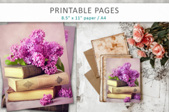 lilac flowers junk journal, digital paper Product Image 7