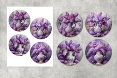 Lilac Round Coaster, digital collage sheet Product Image 2