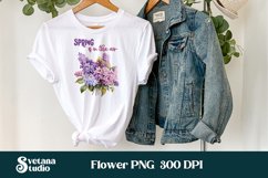 Lilac flower clipart design, floral sublimation for T-shirts Product Image 1