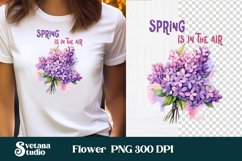 Lilac flower clipart design, floral sublimation for T-shirts Product Image 1