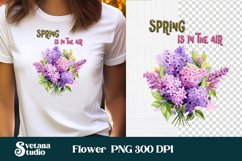Lilac flower clipart design, floral sublimation for T-shirts Product Image 1
