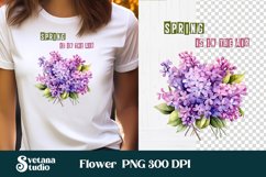 Lilac flower clipart design, floral sublimation for T-shirts Product Image 1