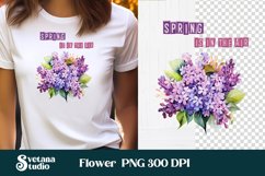 Lilac flower clipart design, floral sublimation for T-shirts Product Image 1