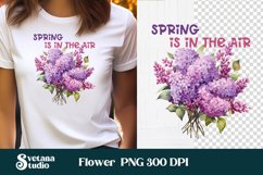 Lilac flower clipart design, floral sublimation for T-shirts Product Image 1
