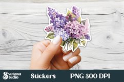 Lilac flower stickers | Printable floral sticker PNG Product Image 1