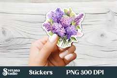 Lilac flower stickers | Printable floral sticker PNG Product Image 1