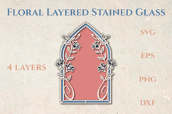 Lilies Stained glass - 4 SVG layers Product Image 1