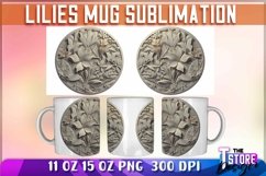 Lilies Mug Sublimation | 11oz 15oz |Lilies Mug Wrap PNG v.1 Product Image 2