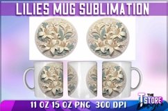 Lilies Mug Sublimation | 11oz 15oz |Lilies Mug Wrap PNG v.2 Product Image 3