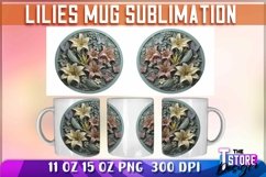 Lilies Mug Sublimation | 11oz 15oz | PNG File | Lilies PNG Product Image 1