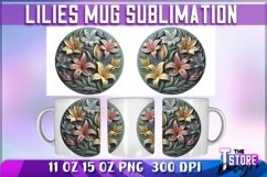 Lilies Mug Sublimation | 11oz 15oz |Lilies Mug Wrap PNG v.2 Product Image 4