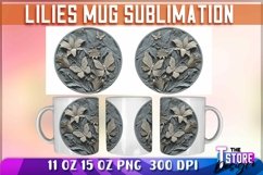 Lilies Mug Sublimation | 11oz 15oz |Lilies Mug Wrap PNG v.1 Product Image 5