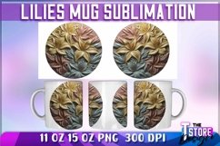Lilies Mug Sublimation | 11oz 15oz | PNG File | Lilies PNG Product Image 1
