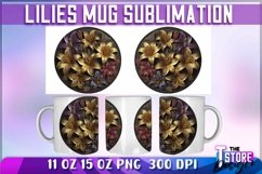 Lilies Mug Sublimation | 11oz 15oz | PNG File | Lilies PNG Product Image 1