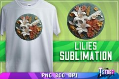 Lilies Sublimation Design|Lilies PNG Files|Flower Design Product Image 10