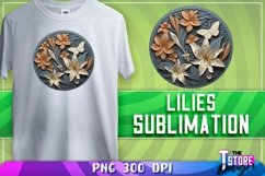 Lilies Sublimation Design|Lilies PNG Files|Flower Design Product Image 11
