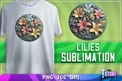 Lilies Sublimation Design|Lilies PNG Files|Flower Design Product Image 14