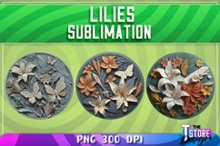 Lilies Sublimation Design|Lilies PNG Files|Flower Design Product Image 3