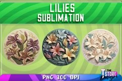 Lilies Sublimation Design|Lilies PNG Files|Flower Design Product Image 4